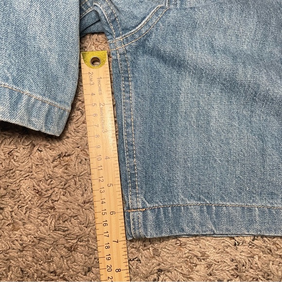 Free People We The Free Set It Off Long Shortalls Medium Wash Denim Sz Small - Picture 12 of 13